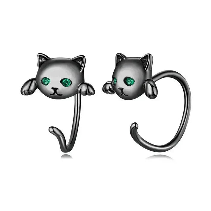 Cat Tail Piercing Ear Stud Earrings Simple Personalized All - match - FloofChonk