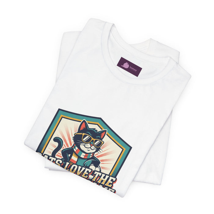 Cats Love the Beautiful Game Tee | Retro Soccer, Country Pride - FloofChonk
