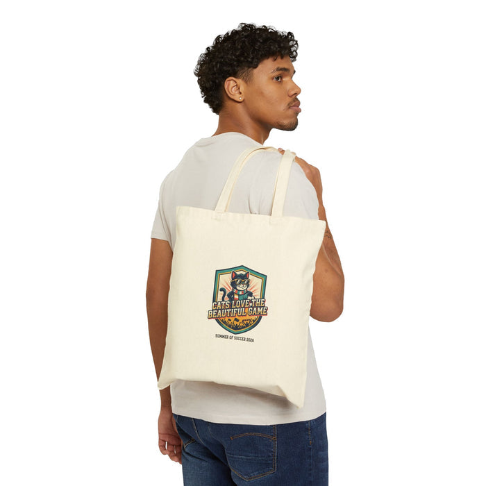 Cats Love the Beautiful Game Tote | retro soccer, country pride - FloofChonk