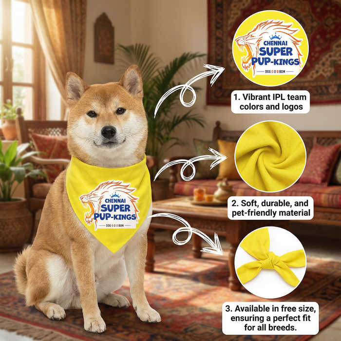 Chennai Super Pup-Kings Pet Bandana