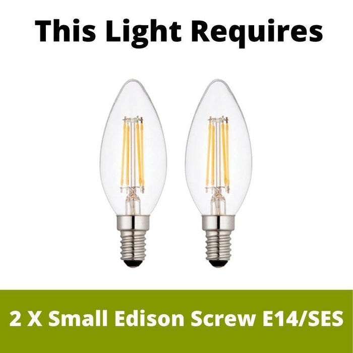 clarissa 2 light chrome wall light crystal prism drops by searchlight lighting, LED Lamp Bulb Guide