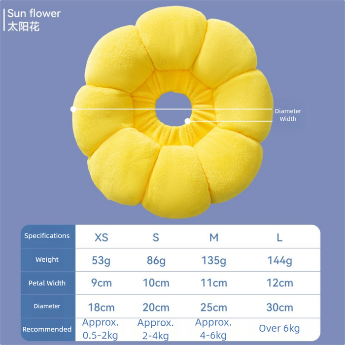 Collier conique pour chat, collier élisabéthain de sécurité pour chats, motif tournesol