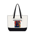 Colorful Pop Art Cat Zippered Canvas Tote - FloofChonk