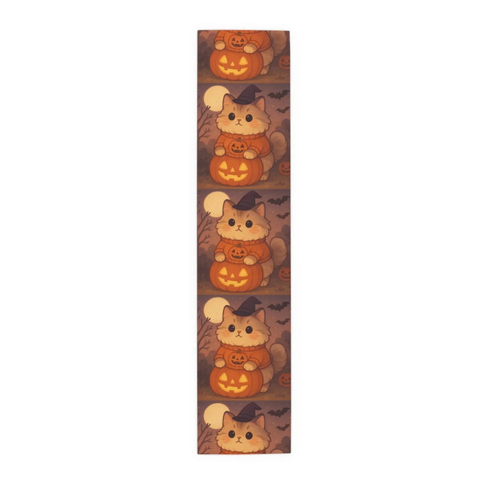 Cotton Halloween Cat Table Runner - FloofChonk