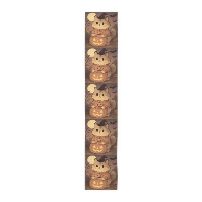 Cotton Halloween Cat Table Runner - FloofChonk