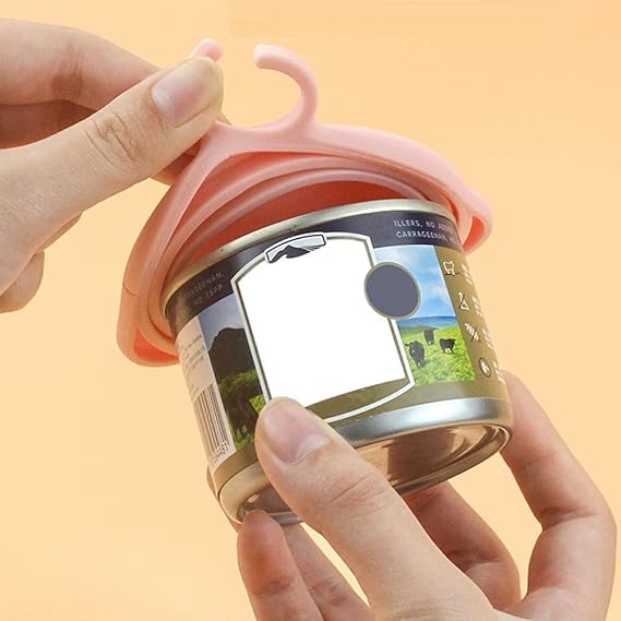 Couvercles et cuillères pour aliments pour chiens et chats, ouvre-boîte avec couvercle - Blanc
