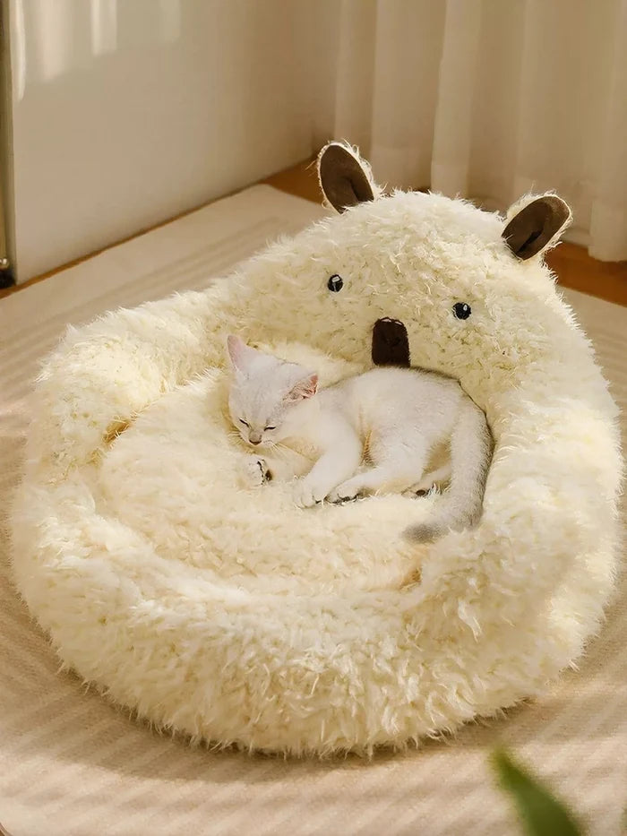 Cozy Bear - Shaped Plush Pet Nest - FloofChonk