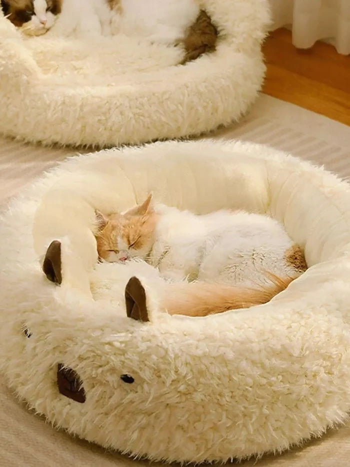 Cozy Bear - Shaped Plush Pet Nest - FloofChonk