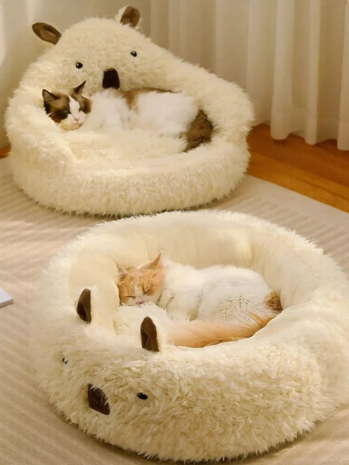 Cozy Bear - Shaped Plush Pet Nest - FloofChonk