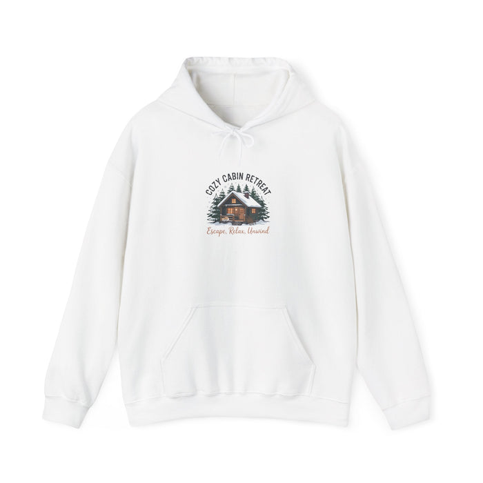 Cozy Cabin Retreat hoodie | mountain silhouette design, pine tree sweatshirt - FloofChonk