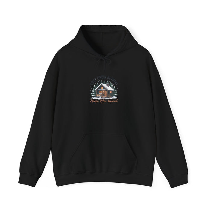 Cozy Cabin Retreat hoodie | mountain silhouette design, pine tree sweatshirt - FloofChonk