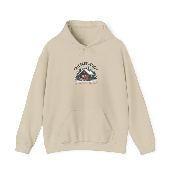 Cozy Cabin Retreat hoodie | mountain silhouette design, pine tree sweatshirt - FloofChonk