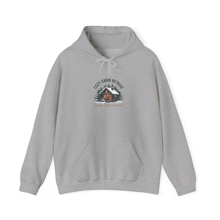 Cozy Cabin Retreat hoodie | mountain silhouette design, pine tree sweatshirt - FloofChonk