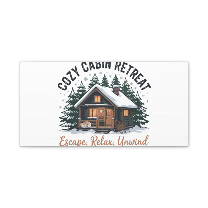 Cozy Cabin Retreat Log Cabin Art Print | Matte Canvas Stretched, 1.25" - FloofChonk