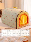 Cozy Polka Dot Pet Bed Cave with Handle - FloofChonk