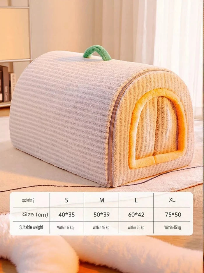 Cozy Polka Dot Pet Bed Cave with Handle - FloofChonk