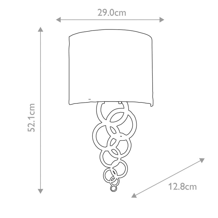 Curtis Medium 1 Light Polished Chrome Wall Light Elstead — close-up detail