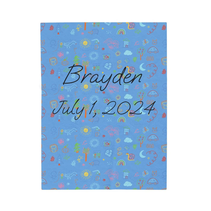 Custom Baby Blanket with Name - Personalized Gift for Cat Lovers | Soft Cozy Throw - FloofChonk