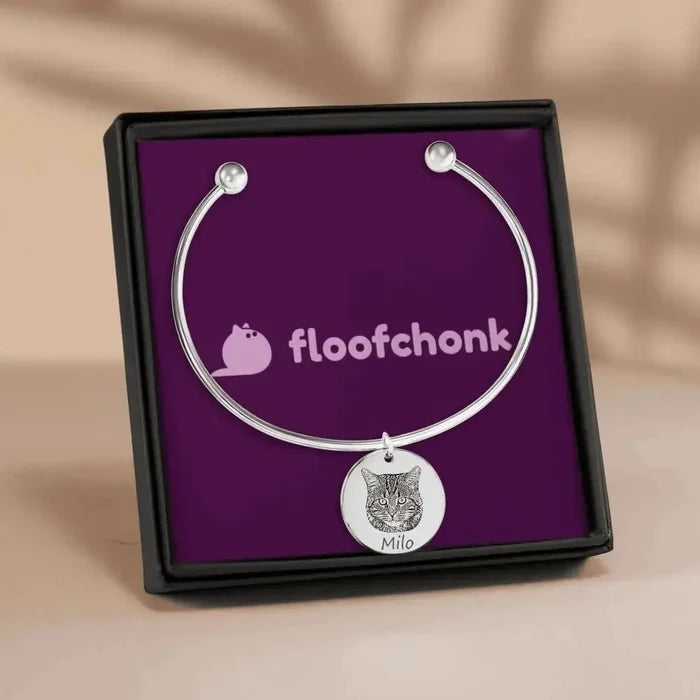 Custom Cat Portrait Bangle - FloofChonk