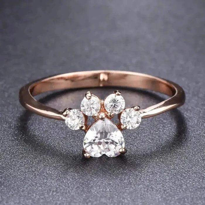 Cute Cat - claw - shaped Rings Fashion Personality Rhinestone Ring Women's Jewelry - FloofChonk