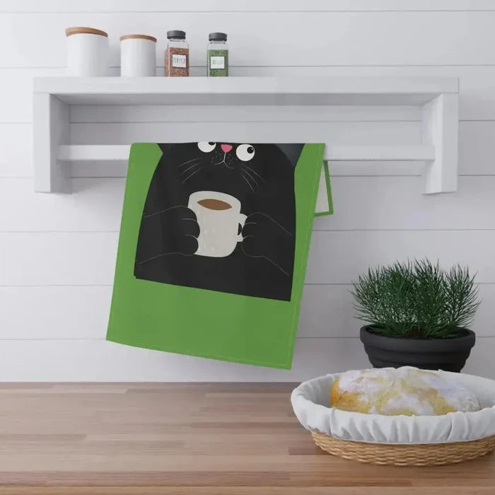 Cute Cat Coffee Tea Towels - Fun Kitchen Decor for Cat Lovers - FloofChonk