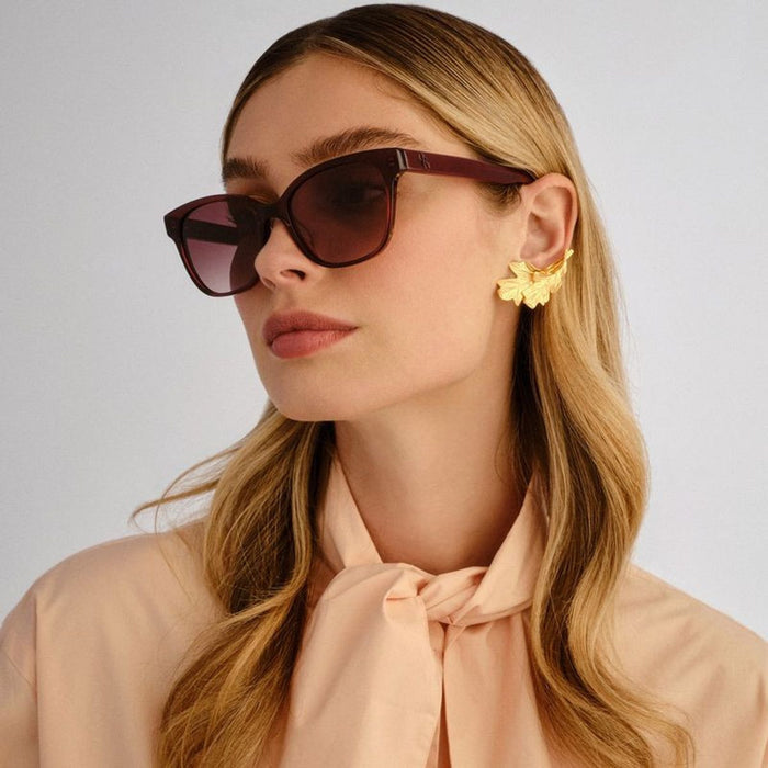 Dalia, Burgundy/Warm Smoke Gradient Lenses