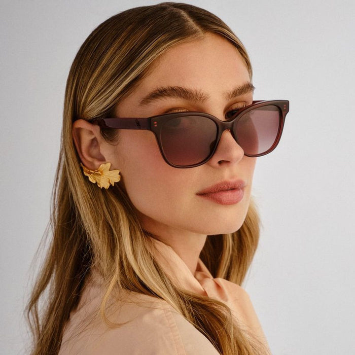 Dalia, Burgundy/Warm Smoke Gradient Lenses