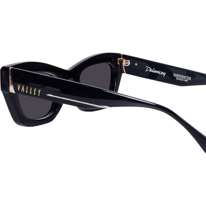 Delancey, Gloss Black with Gold Metal/Black Lenses
