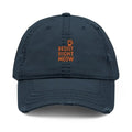 Distressed Dad Hat with 'Resist Right Meow' Embroidery - FloofChonk