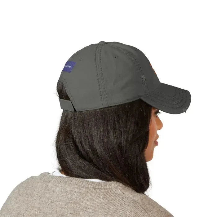 Distressed Dad Hat with 'Resist Right Meow' Embroidery - FloofChonk
