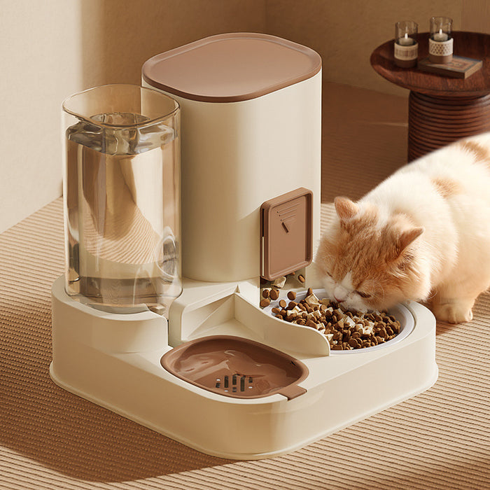 Distributeur automatique de nourriture et d'eau pour chats, 2 en 1