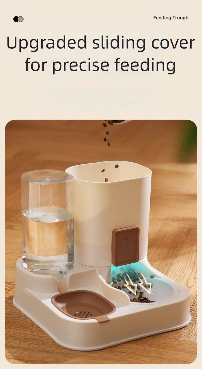 Distributeur automatique de nourriture et d'eau pour chats, 2 en 1