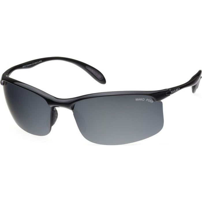 Diver, Shiny Black/PC Grey Silver Mirror Polarised Lenses