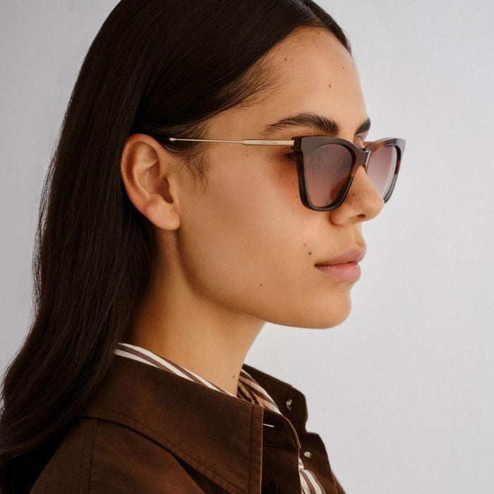 Elea, Signature Tort and Denim/Brown Gradient Lenses