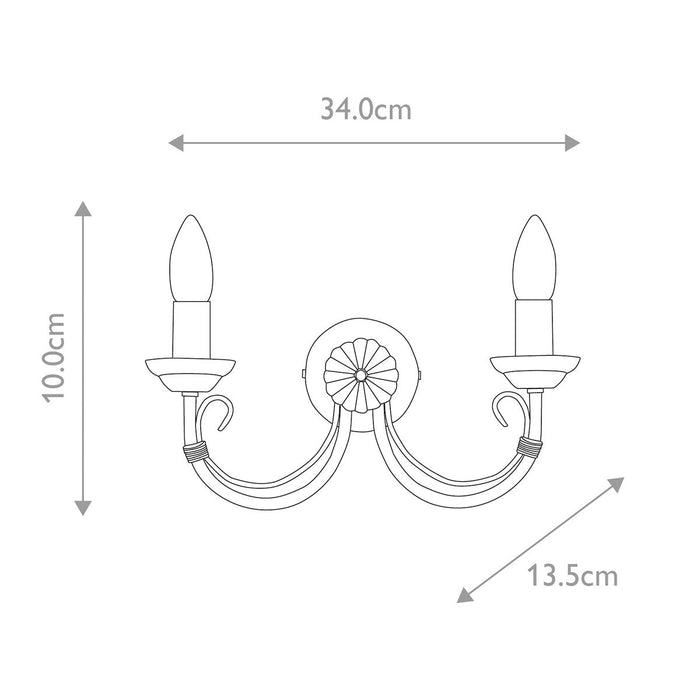 Elstead Chartwell 2 light Black Wall Light — close-up detail