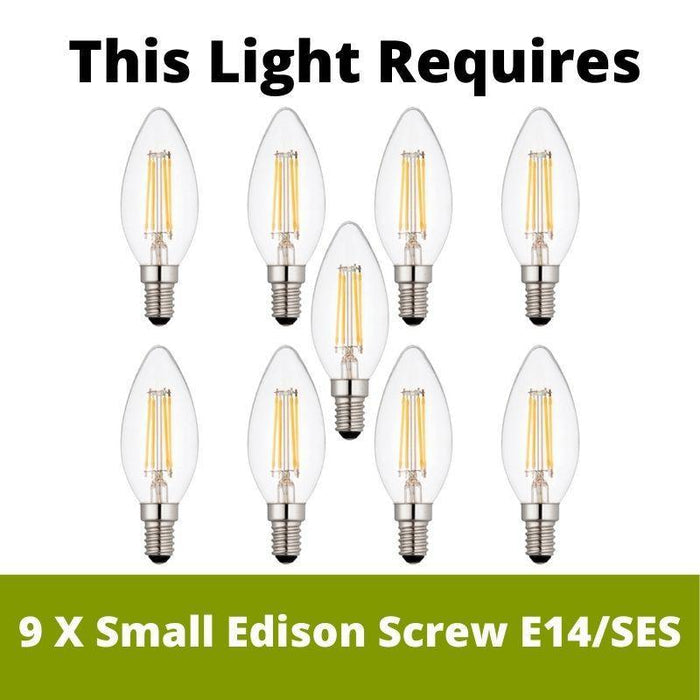 Elstead Cosmos 9 Light Brass & Cream Ceiling Pendant-Ceiling Pendant Lights-Elstead Lighting-2-Tiffany Lighting Direct