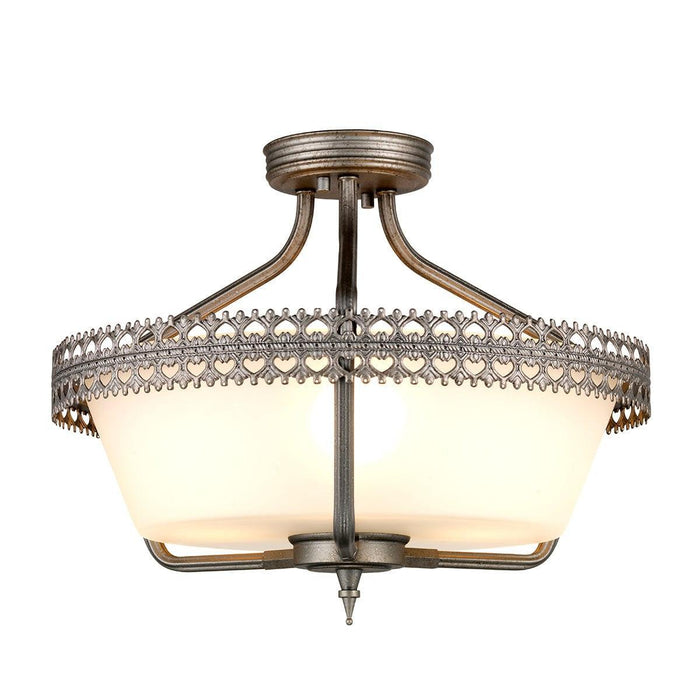 Elstead Lighting Crown 3 Light Semi-Flush Pendant Living room Image