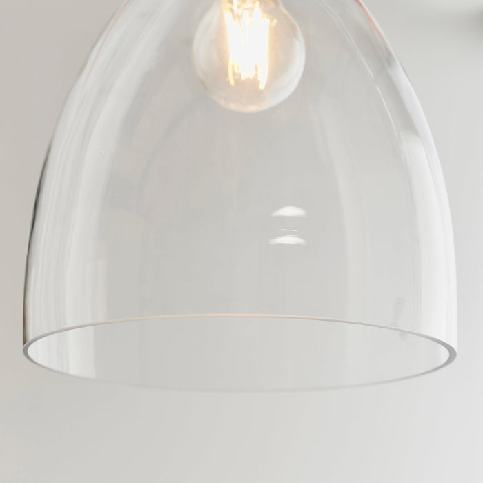 Elstow Glass & Chrome Easy Fit Ceiling Lamp Shade 60874 - Shade detail shot with bulb lit
