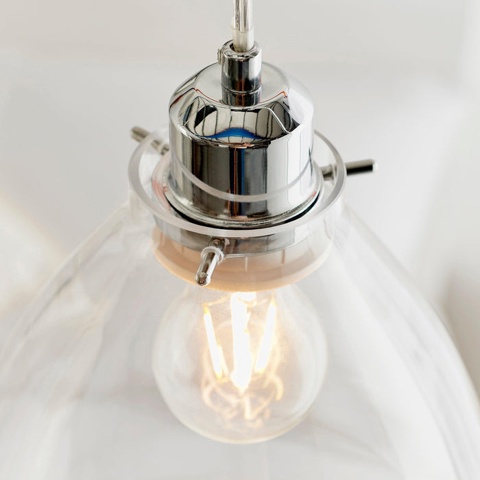 Elstow Glass & Chrome Easy Fit Ceiling Lamp Shade 60874 - fixing detail