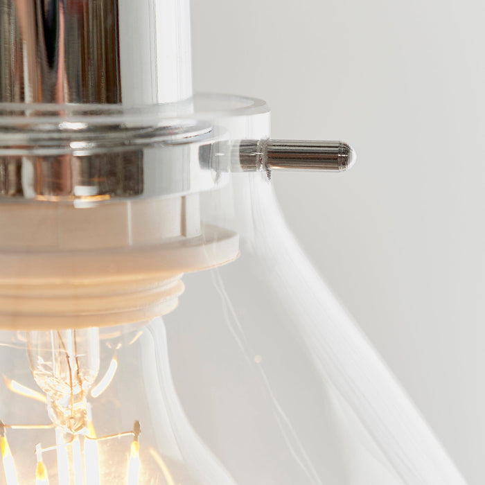 Elstow Glass & Chrome Easy Fit Ceiling Lamp Shade 60874 - close-up detail shot