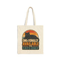 Emotionally Available to Cats Only Canvas Tote Bag — Funny Cat Lover Market Bag - FloofChonk