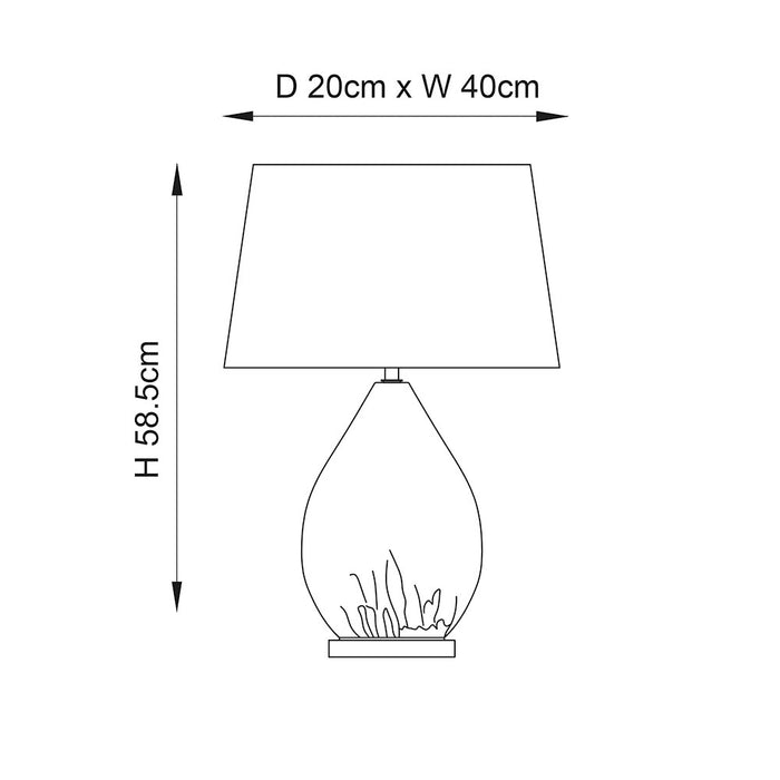Endon Kew Gold Finish Glass And Mink Faux Silk Table Lamp — close-up detail