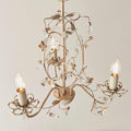 Traditional Ceiling Pendant Lights - Lullaby Cream And Gold Painted 3 Light Chandelier LULLABY-3CR close up