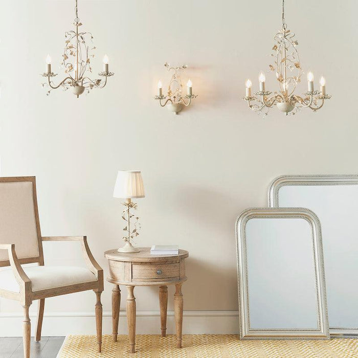Traditional Ceiling Pendant Lights - Lullaby Cream And Gold Painted 3 Light Chandelier LULLABY-3CR family