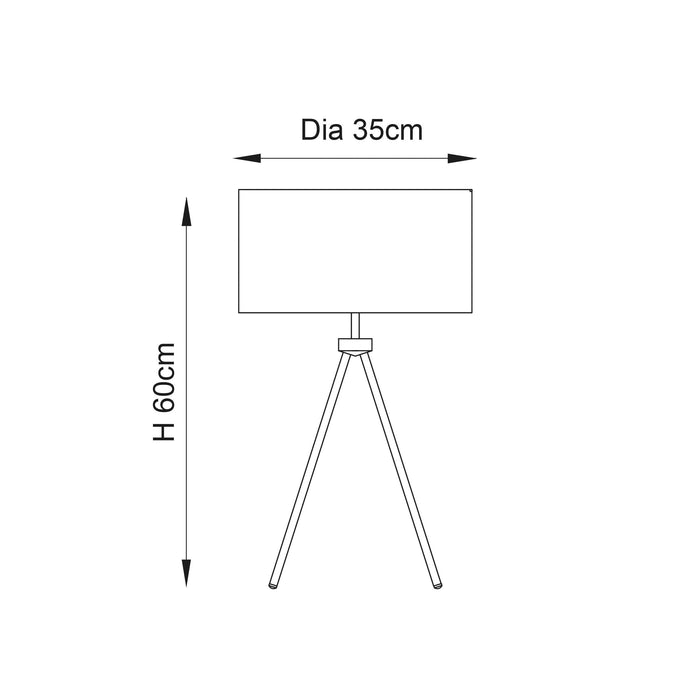 Endon Tri 1 Light Nickel Table Lamp-Endon Lighting-Living-Room-Tiffany Lighting Direct-[image-position]