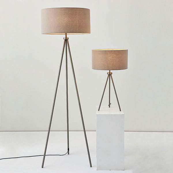 Endon Tri 1 Light Nickel Table Lamp-Endon Lighting-Living-Room-Tiffany Lighting Direct-[image-position]