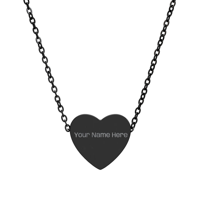 Engravable Heart Necklace — Personalized Name Pendant - FloofChonk