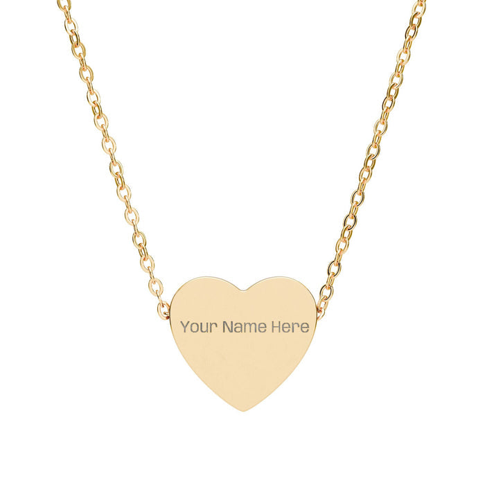 Engravable Heart Necklace — Personalized Name Pendant - FloofChonk