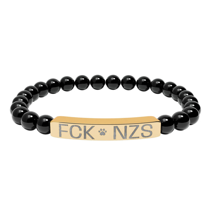 18K Gold PVD coating / Onyx / One Size
