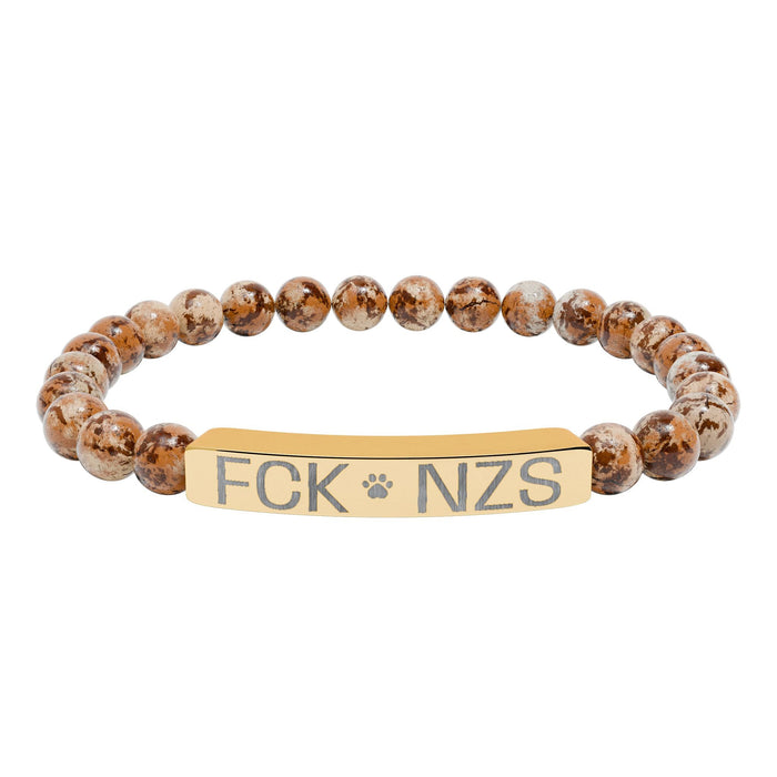 18K Gold PVD coating / Picture Jasper / One Size